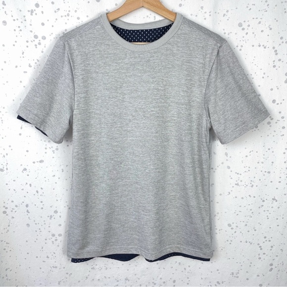 Champion Mens small  Reversible Mesh T-Shirt Double Dry Moisture Navy Blue Gray - Picture 7 of 7